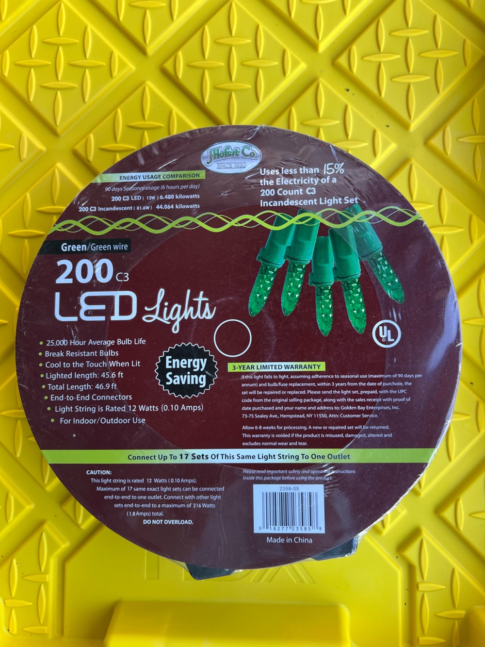 200-Count Green LED String Lights - Energy Saving
